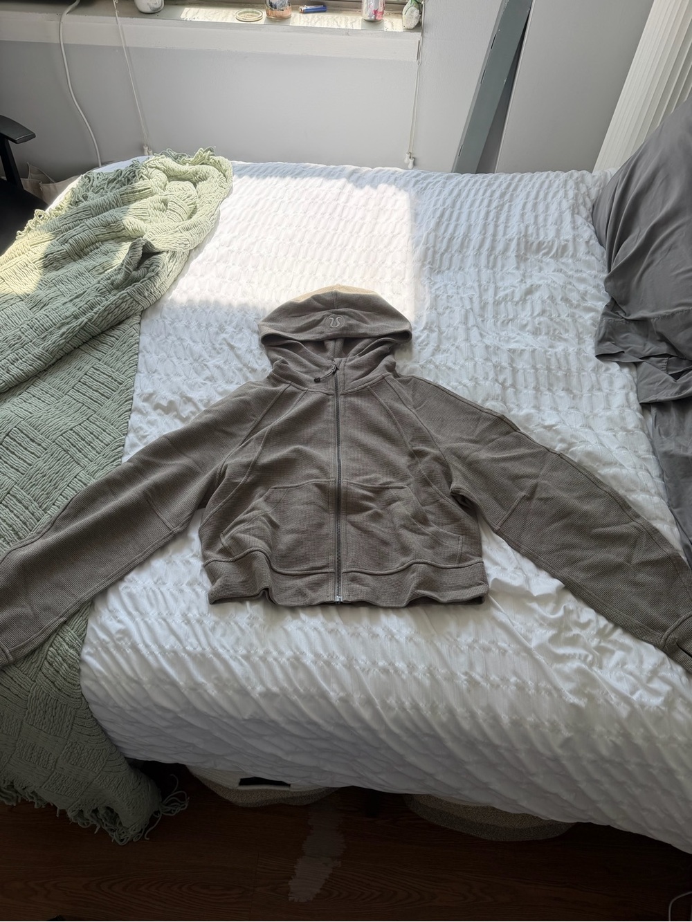 lululemon athletica Ashe Grey Waffle Hooded Utility Jacket